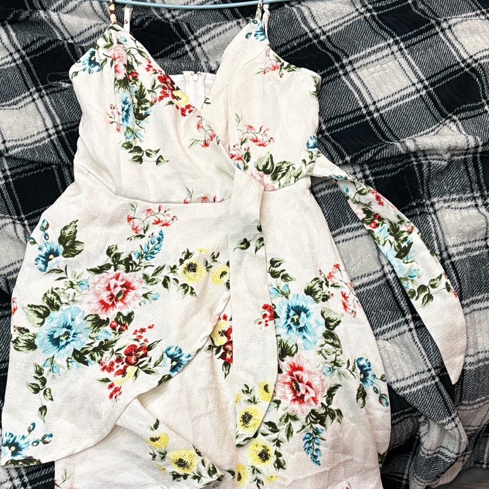 Trixxi Floral Wrap Dress with Multicolor Blooms